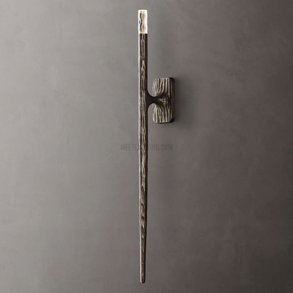 Tubular Wall Light Fixture – Forged Metal Finish – 20" or 36" Vertical Design – G9 LED Included – Bedroom Hallway Living Room Entryway