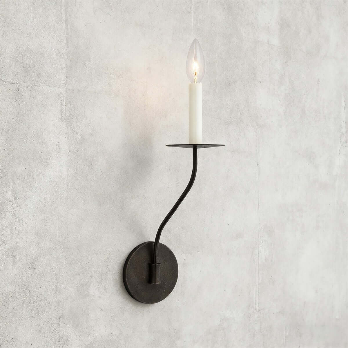 Sculptural Candelabra Sconce 29-Inch Brass or Black Metal E14 Socket Accent Fixture for Bedroom Hallway Entryway Ambient Glow Home Décor