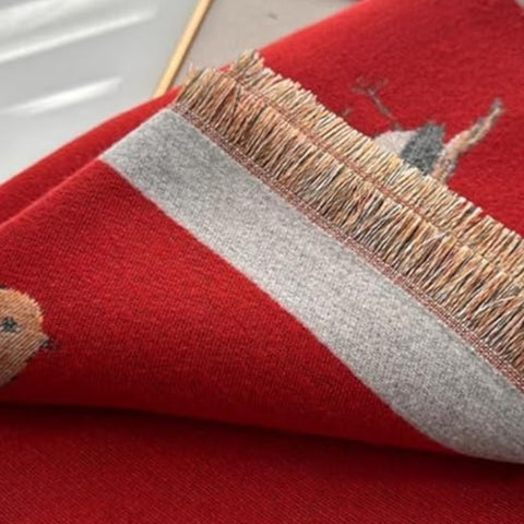 Aveline Jacquard Shawl Wrap - Breathable Microfiber, Bird Pattern