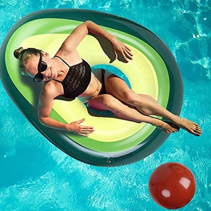 Ortekor Avocado Pool Float | Inflatable Lounge with Detachable Ball for Summer Fun