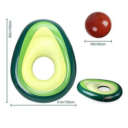 Ortekor Avocado Pool Float | Inflatable Lounge with Detachable Ball for Summer Fun
