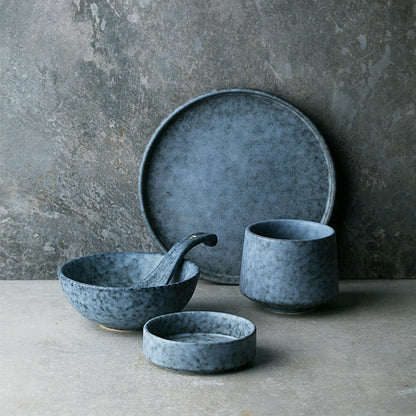 Azur Stoneware Ceramic Dinnerware – Vintage Ash Gray Design for Elegant Dining