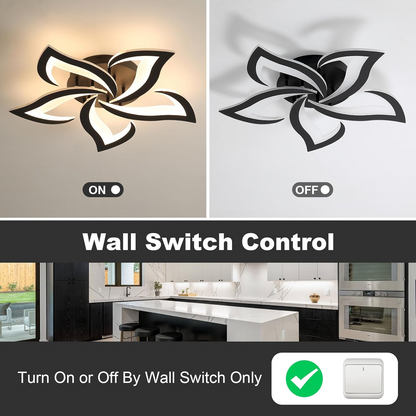 Flush Mount LED Fixture Metal Acrylic Black Layered Floral Pattern for Bedroom Living Room Hallway Contemporary Home Decor Overhead Light