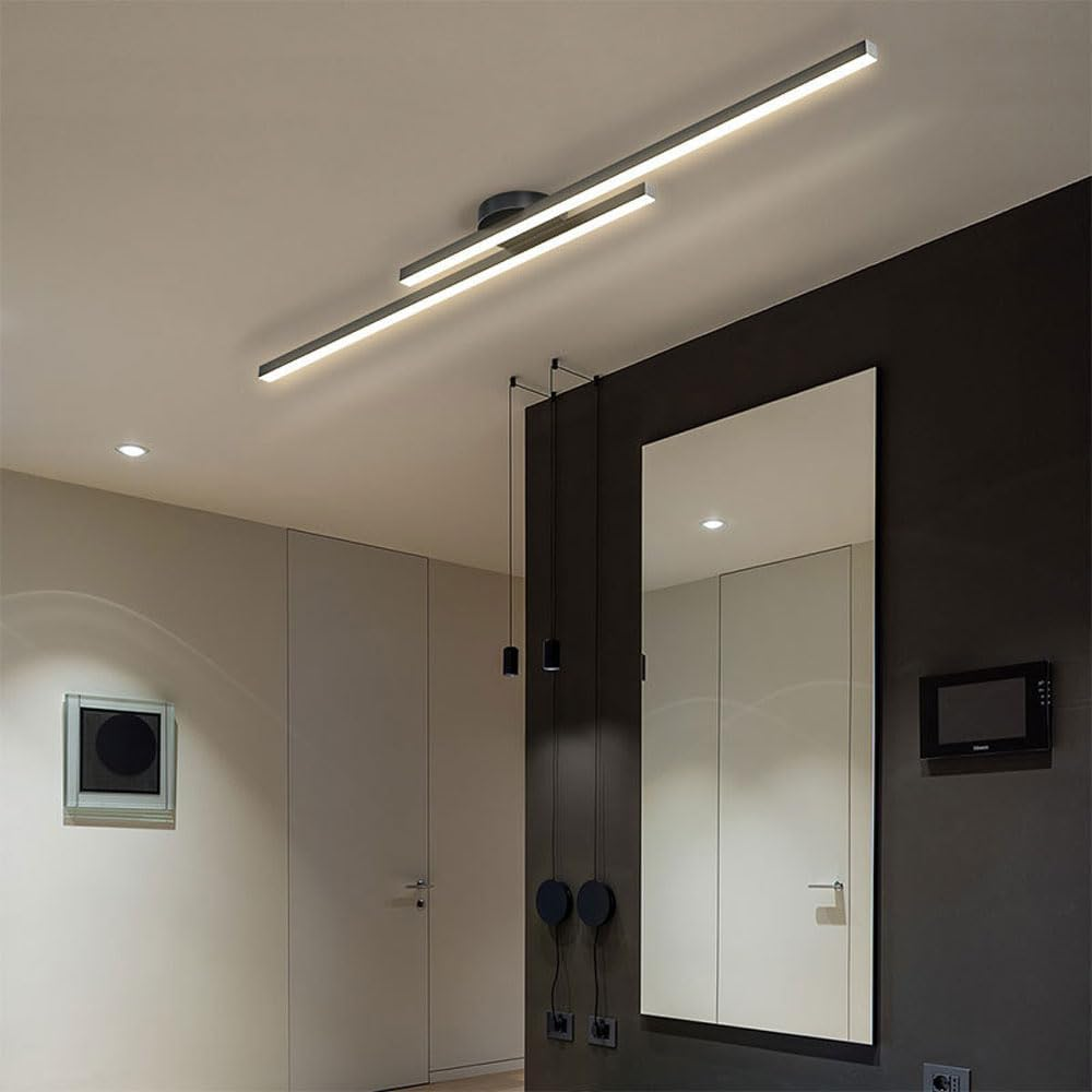 Flush Mount LED Ceiling Light Fixture — Low Profile Round Disc 8.3 in for Bedroom Hallway Entry — Modern Aluminum & Acrylic Surface Mount wi