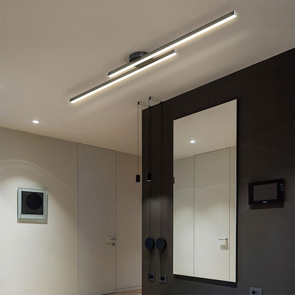 Flush Mount LED Ceiling Light Fixture — Low Profile Round Disc 8.3 in for Bedroom Hallway Entry — Modern Aluminum & Acrylic Surface Mount wi