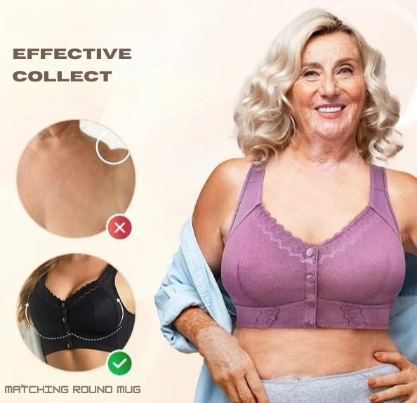 Cotton Front-Closure Wireless Support Bra for Women | Everyday Comfort Bralette with Easy Front Hook | Soft Breathable Full Coverage Bra | P