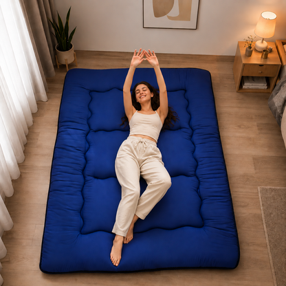 Floor Mattress Foldable 4 Inch Thick, Japanese Futon Mattress Roll Up Floor Bed, Washable Quilted Folding Mattress