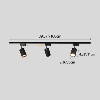 Adjustable LED Track Lighting 3-Head Directional Ceiling Spotlight Metal Rail Fixture for Kitchen Living Room Bedroom Modern Home