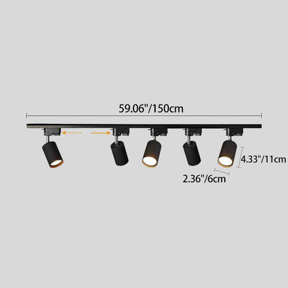 Adjustable LED Track Lighting 3-Head Directional Ceiling Spotlight Metal Rail Fixture for Kitchen Living Room Bedroom Modern Home