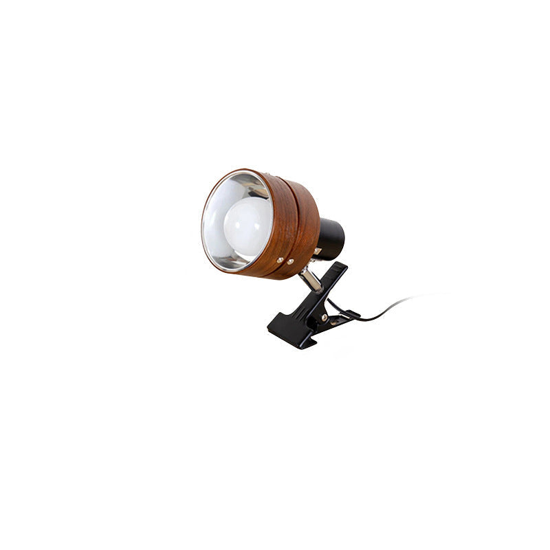 Wooden Plug-In Sconce 6×4 Inch Walnut Finish LED Compatible Accent Lighting E26 Base for Bedrooms Hallways Reading Nooks Minimalist Japanese