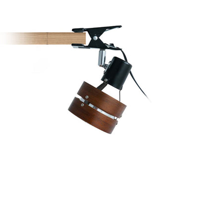Japanese-Style Clip-On Wall Sconce with Wooden Shade and Round Design for Bedroom or Living Room Accent Lighting