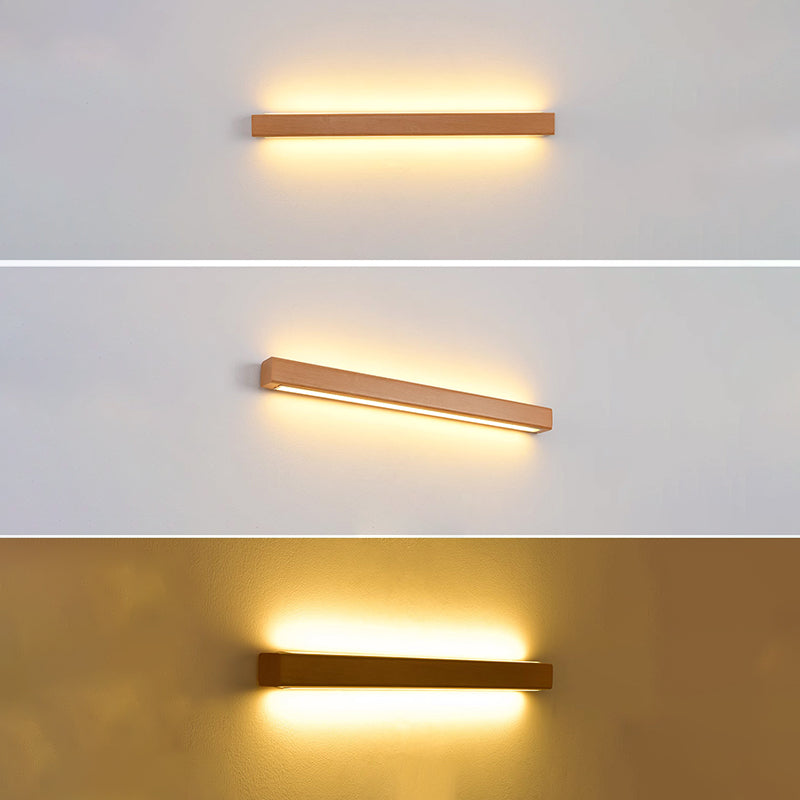 Wooden LED Vanity Light Bar for Bathroom Mirror – Hardwired Linear Fixture in Multiple Lengths, Warm & Cool Options, Slim Modern Design for