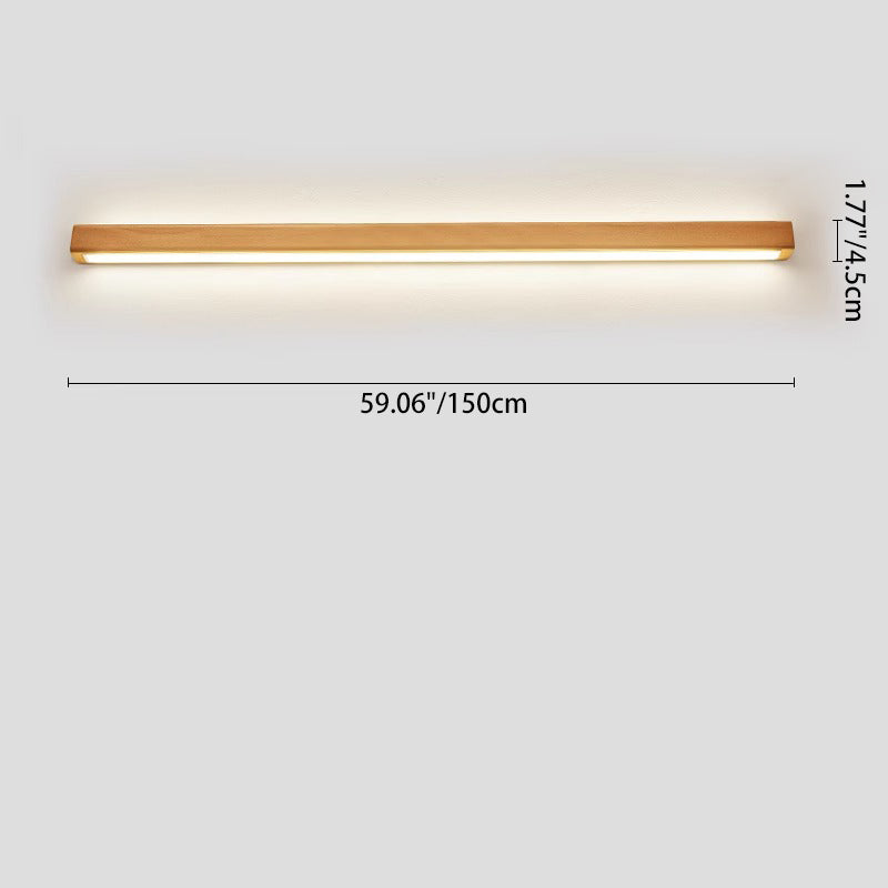 Minimalist Wooden LED Vanity Light Bar - Slim Profile Hardwired Bathroom Mirror Lighting for Modern Spaces