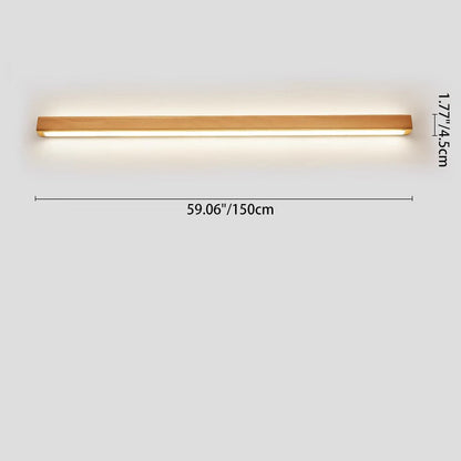 Minimalist Wooden LED Vanity Light Bar - Slim Profile Hardwired Bathroom Mirror Lighting for Modern Spaces