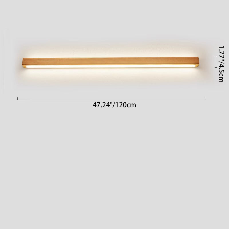 Wooden LED Vanity Light Bar for Bathroom Mirror – Hardwired Linear Fixture in Multiple Lengths, Warm & Cool Options, Slim Modern Design for