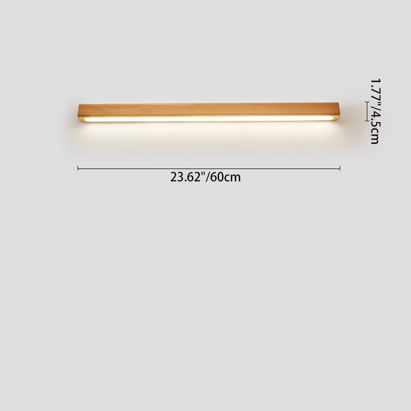Wooden LED Vanity Light Bar for Bathroom Mirror – Hardwired Linear Fixture in Multiple Lengths, Warm & Cool Options, Slim Modern Design for
