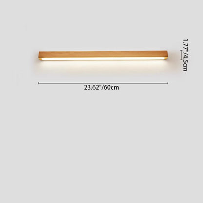 Wooden LED Vanity Light Bar for Bathroom Mirror – Hardwired Linear Fixture in Multiple Lengths, Warm & Cool Options, Slim Modern Design for