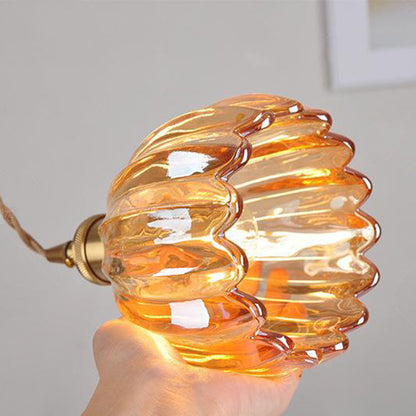 Glass Pendant Light with Brass Accents & Color Options for Dining Room, Living Room, Bedroom
