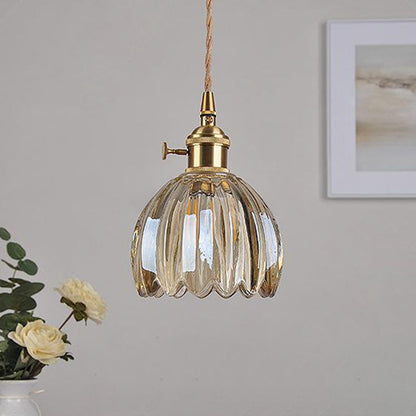 Glass Pendant Light with Brass Accents & Color Options for Dining Room, Living Room, Bedroom
