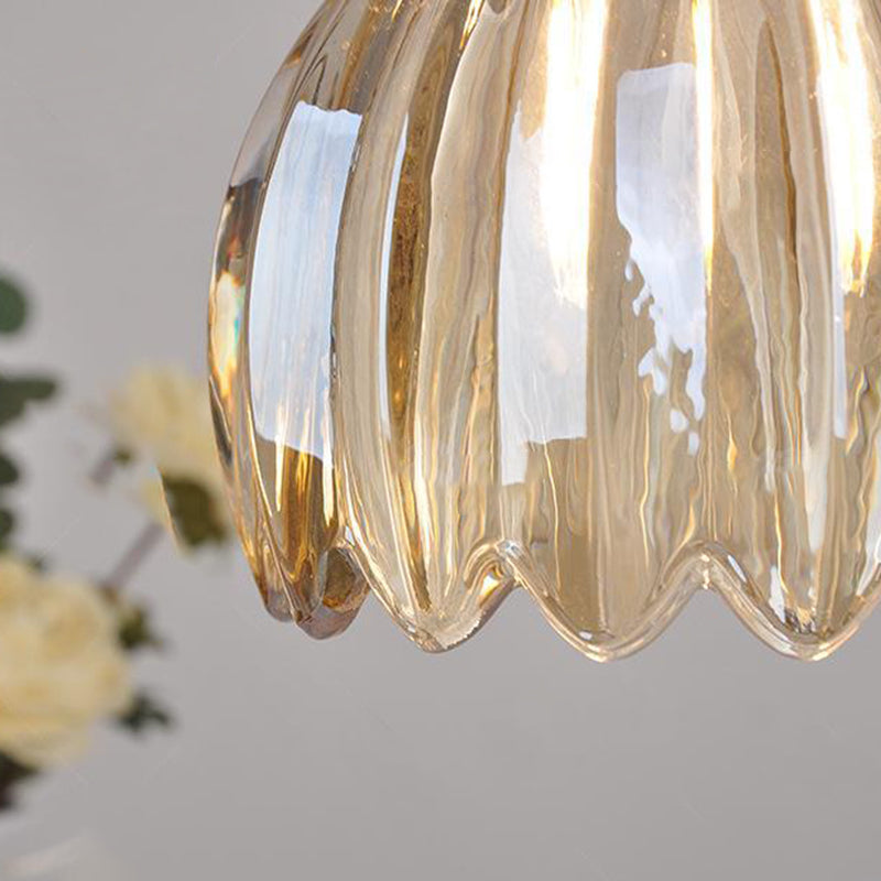 Glass Pendant Light with Brass Accents & Color Options for Dining Room, Living Room, Bedroom
