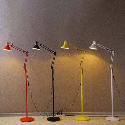 Adjustable Iron Standing Lamp 43 in Tall Black White Red Yellow E26 Base for Bedroom Living Room Office Reading Light Modern Minimalist Nord