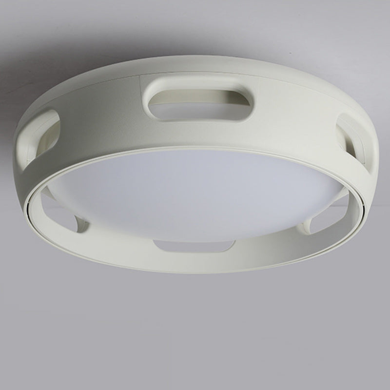 Dimmable LED Flush Mount Fan Light with Remote Control 15 Inch White Acrylic Fixture for Bedroom Living Room Hallway Quiet Air Circulation L