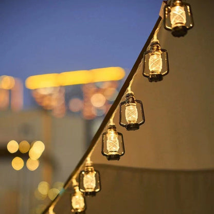 Vintage Festoon String Lights for Outdoor Patio Garden Party Decor, Solar Battery USB Powered LED Strand with 10-100 Warm White Bulbs