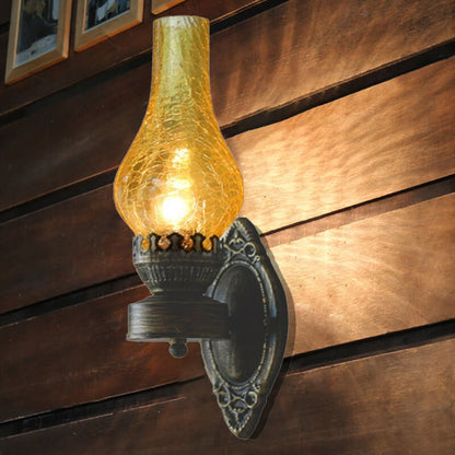 Industrial Bronze Metal Wall Sconce 16.5 in E26 Socket Hardwired Fixture for Hallways Bedrooms Living Rooms Entryways