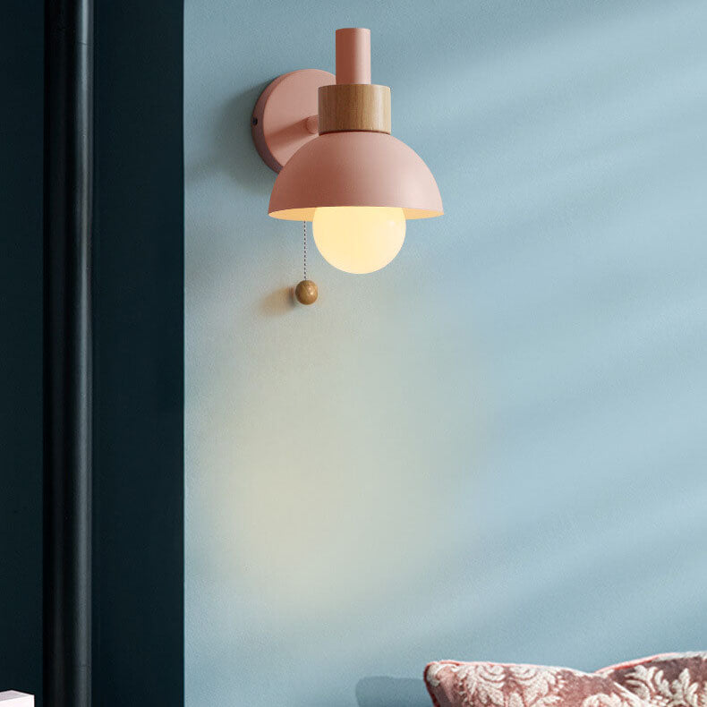 Single-Light Globe Wall Sconce Hardwired Fixture E26 Base Modern Iron & Glass Shade for Bedroom Living Room Hallway Entryway Dining Room