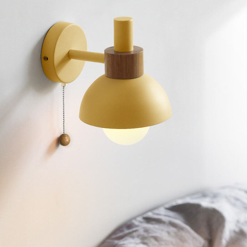 Single-Light Globe Wall Sconce Hardwired Fixture E26 Base Modern Iron & Glass Shade for Bedroom Living Room Hallway Entryway Dining Room