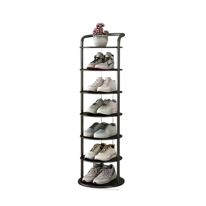 Metal Shoe Rack Tower – Vertical Round Organizer for Entryway & Closet – 5 to 8 Tier Storage