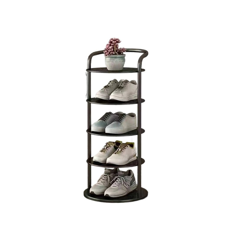 Vertical Footwear Tower 30 in Tall Multi-Level Steel Frame Hallway Organizer Slim Profile Space Saver for Apartments Dorms Modern Entryways
