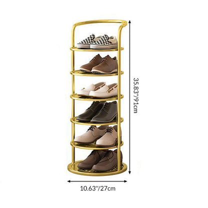 Metal Shoe Rack Tower – Vertical Round Organizer for Entryway & Closet – 5 to 8 Tier Storage