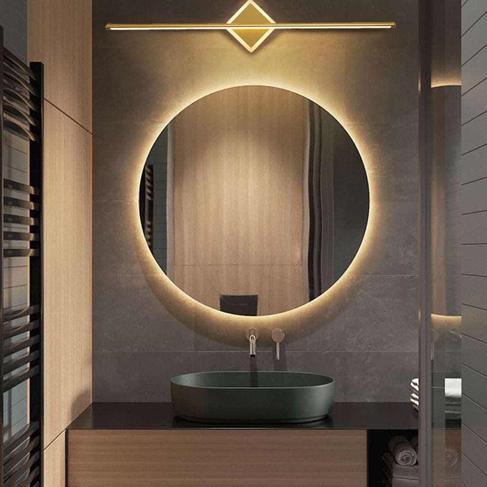 Modern LED Wall Sconce Round or Square Metal Bathroom Vanity Light Fixture with Silicone Diffuser