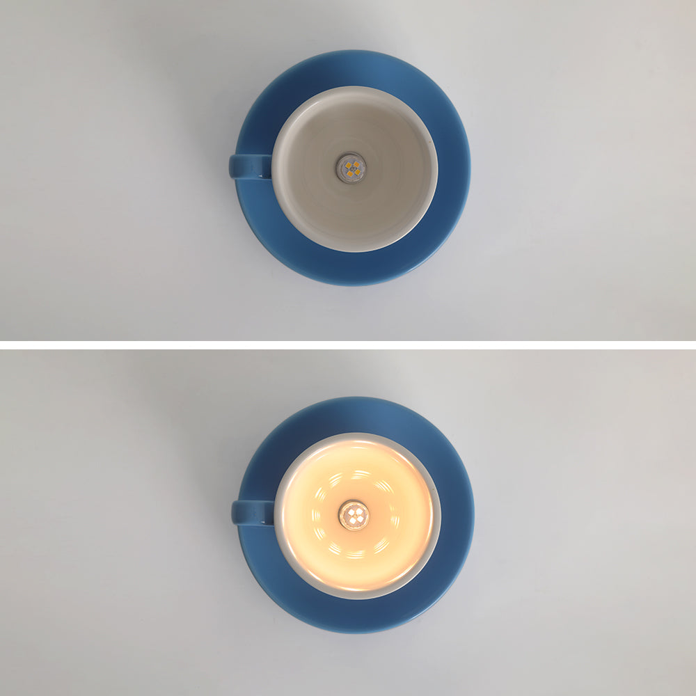 Flush Mount Cup-Shaped Ceramic LED Fixture for Bedrooms, Kids' Rooms & Living Spaces – Decorative G4 Overhead Lighting
