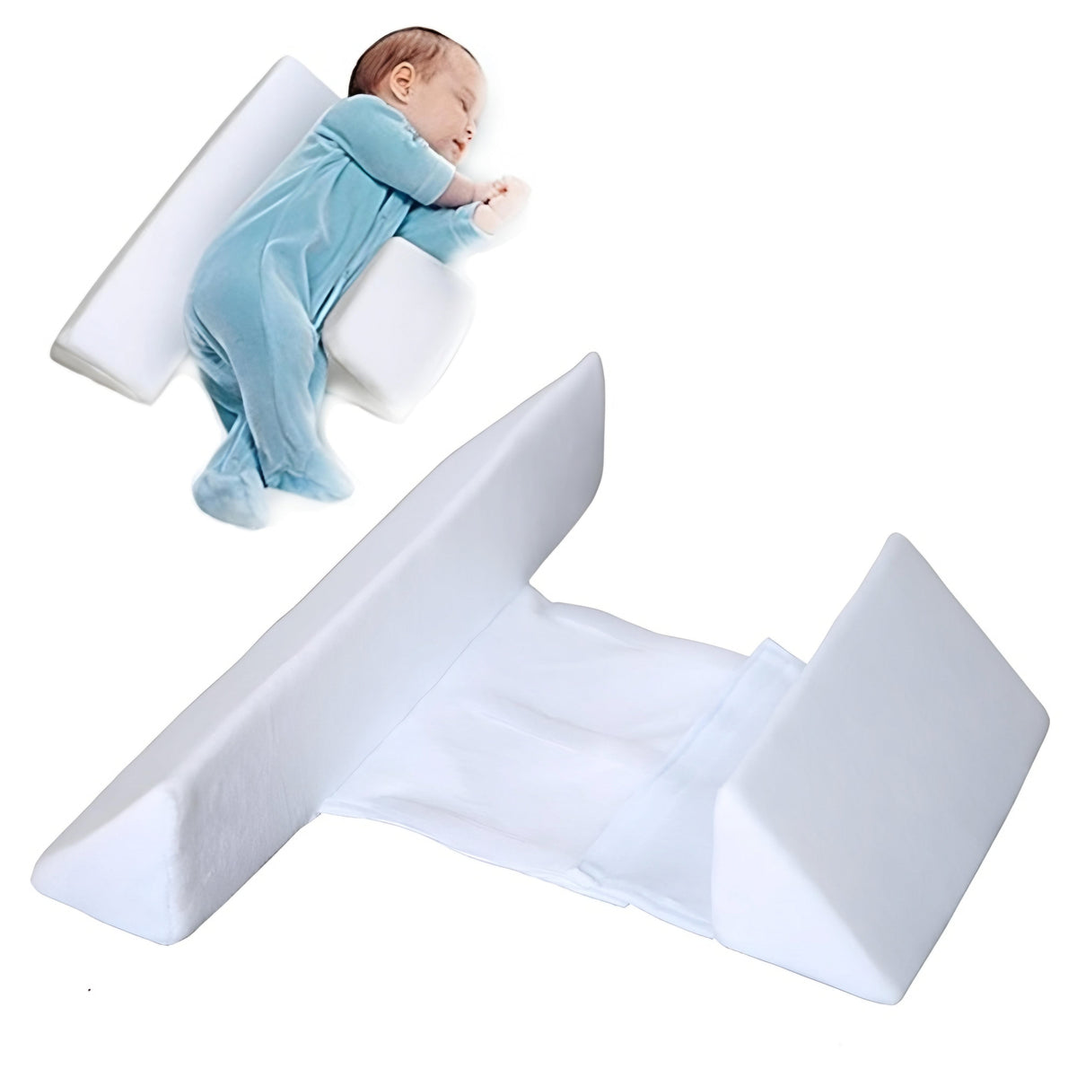 Adjustable Infant Sleep Wedge with Cushioned Side Bolsters for Safe Positioning | Anti-Roll Support Pillow for Babies | Washable Velvet