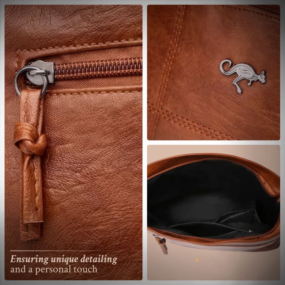 Handcrafted Full-Grain Leather Tote Bag for Women | Vintage Crossbody Shoulder Purse with Premium Patina Finish | Everyday Carryall