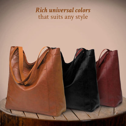 Handcrafted Leather Shoulder Bag for Women – Timeless Classic Tote with Adjustable Strap – Everyday Carry Purse for Work & Travel