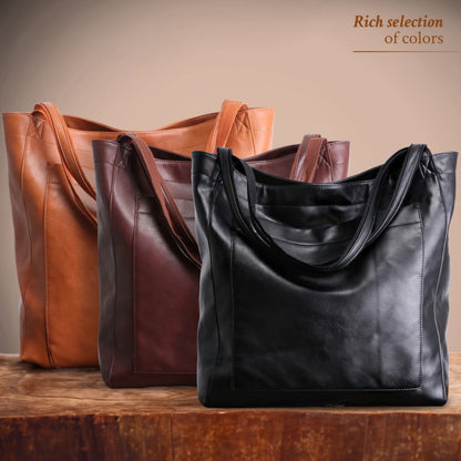 Handcrafted Leather Shoulder Bag for Women – Timeless Classic Tote with Adjustable Strap – Everyday Carry Purse for Work & Travel