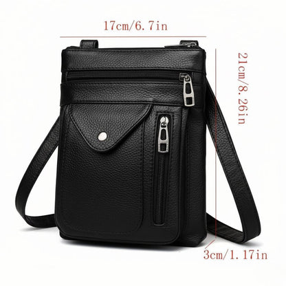 Retro Crossbody Purse – Compact Vegan Leather Shoulder Bag with Adjustable Strap for Women – Everyday Organizer Handbag