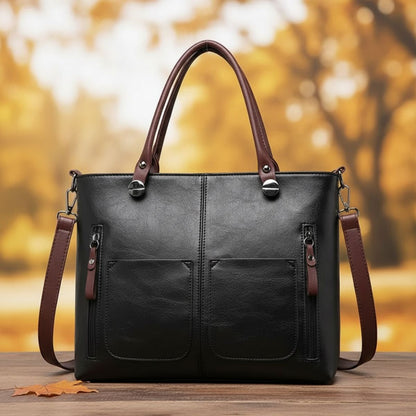 Genuine Leather Shoulder Bag with Adjustable Strap - Flap Closure Handbag for Women, Everyday Crossbody Purse