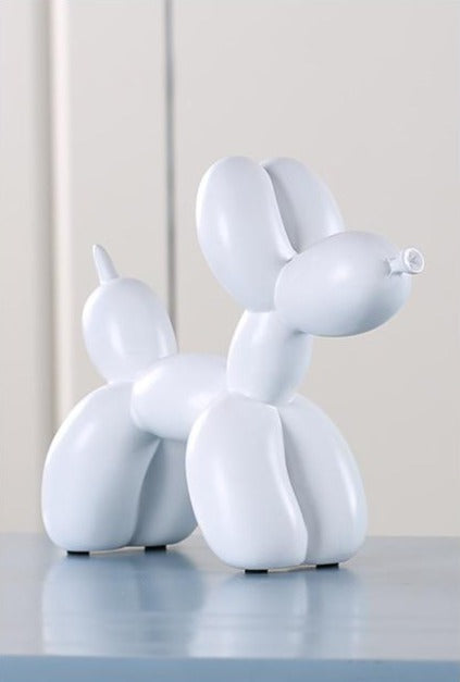 Glossy Resin Pup Figurine 7.9 Inches Tall Contemporary Shelf Accent Piece Kids Bedroom Decor Playful Tabletop Ornament Modern Home Styling