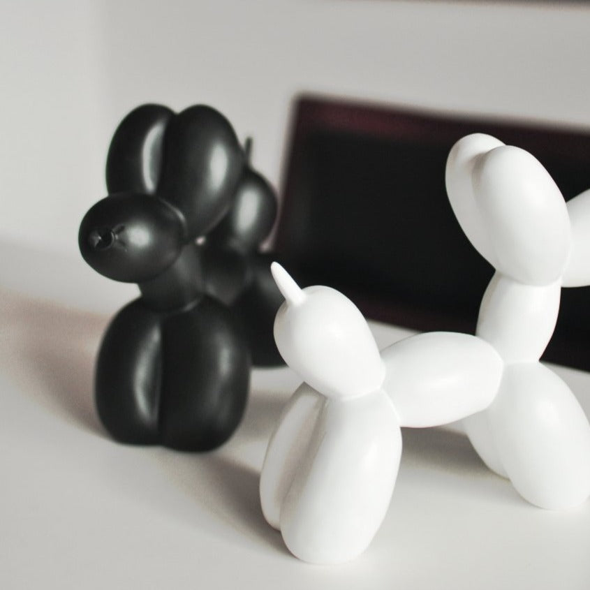 Glossy Resin Pup Figurine 7.9 Inches Tall Contemporary Shelf Accent Piece Kids Bedroom Decor Playful Tabletop Ornament Modern Home Styling