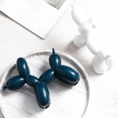 Glossy Resin Pup Figurine 7.9 Inches Tall Contemporary Shelf Accent Piece Kids Bedroom Decor Playful Tabletop Ornament Modern Home Styling