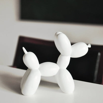 Glossy Resin Pup Figurine 7.9 Inches Tall Contemporary Shelf Accent Piece Kids Bedroom Decor Playful Tabletop Ornament Modern Home Styling