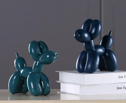 Glossy Resin Pup Figurine 7.9 Inches Tall Contemporary Shelf Accent Piece Kids Bedroom Decor Playful Tabletop Ornament Modern Home Styling
