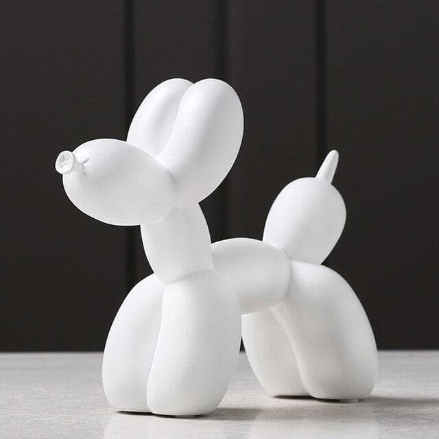 Glossy Resin Pup Figurine 7.9 Inches Tall Contemporary Shelf Accent Piece Kids Bedroom Decor Playful Tabletop Ornament Modern Home Styling