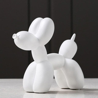 Glossy Resin Pup Figurine 7.9 Inches Tall Contemporary Shelf Accent Piece Kids Bedroom Decor Playful Tabletop Ornament Modern Home Styling