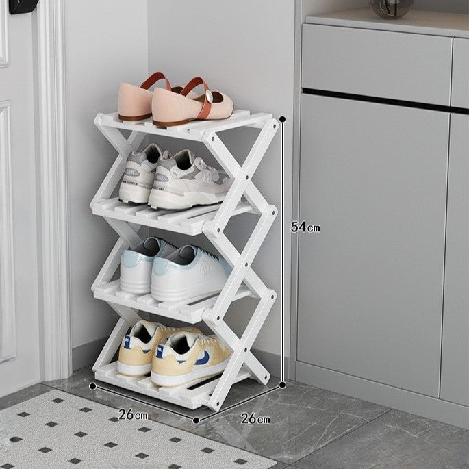 Bamboo Storage Rack | Shoe Storage Organizer with Foldable Design | Space-Saving Solution for Home