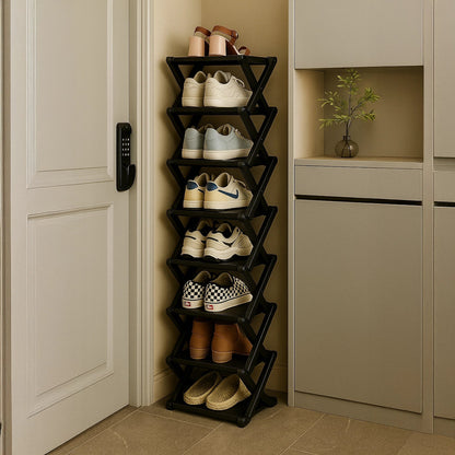 Bamboo Storage Rack | Shoe Storage Organizer with Foldable Design | Space-Saving Solution for Home